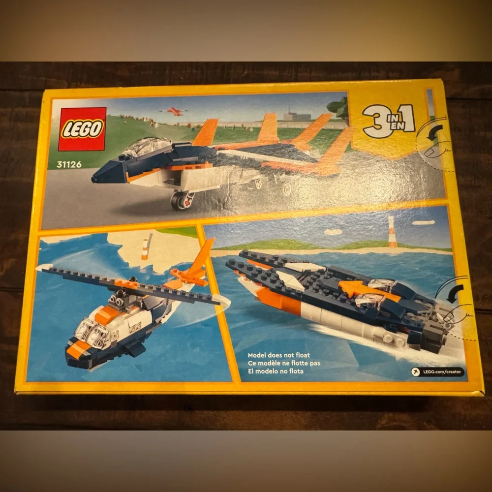 LEGO Creator 3in1 Supersonic-Jet 31126 Helicopter & Boat Building Kit 215 Pieces